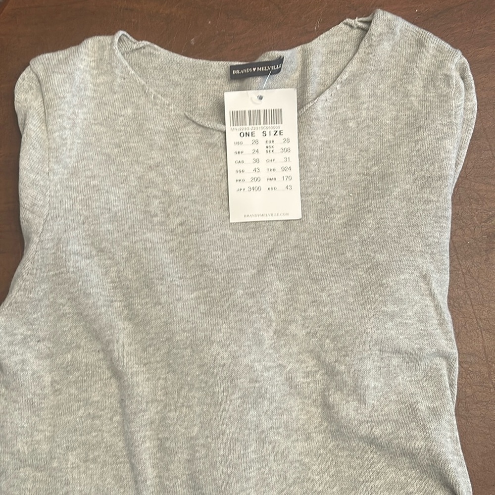 NWT Brandy Melville gray light weight  sweater